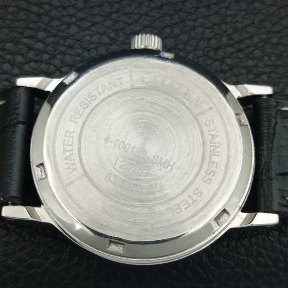 Vintage 1982 Citizen Manual Wound Mens Silver Watch & Silver accents